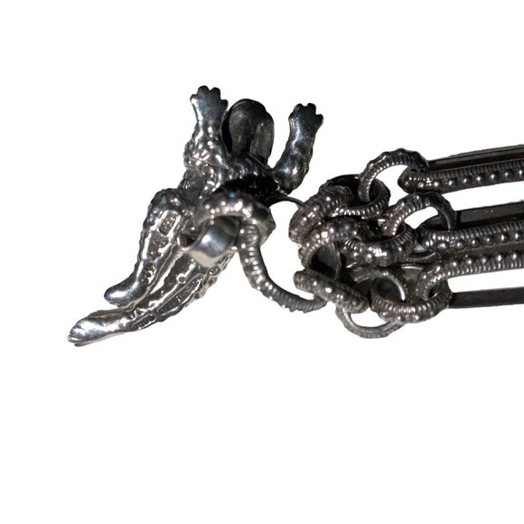 Vintage Barry Kieselstein Cord Sterling Silver Frog Multi Chain Bracelet - Picture 9 of 10